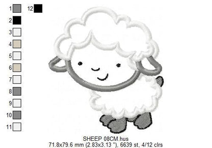 Sheep embroidery design - Lamb embroidery designs machine embroidery pattern - baby boy embroidery file - sheep applique design download