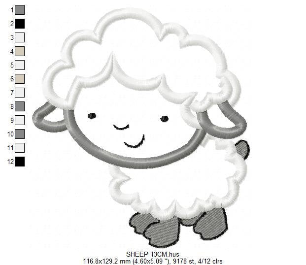 Sheep embroidery design - Lamb embroidery designs machine embroidery pattern - baby boy embroidery file - sheep applique design download