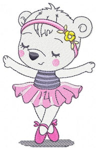 Bear embroidery designs - Ballerina embroidery design machine embroidery pattern - Baby girl embroidery file - Ballerina bear download