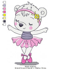 Cargar imagen en el visor de la galería, Bear embroidery designs - Ballerina embroidery design machine embroidery pattern - Baby girl embroidery file - Ballerina bear download
