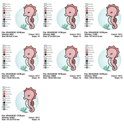 Seahorse embroidery design - Sea Animal embroidery designs machine embroidery pattern - baby boy embroidery file - instant download pes jef