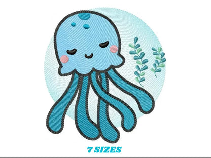 Jellyfish embroidery design - Sea animals embroidery designs machine embroidery pattern - Ocean animals embroidery file - instant download Marcia Embroidery