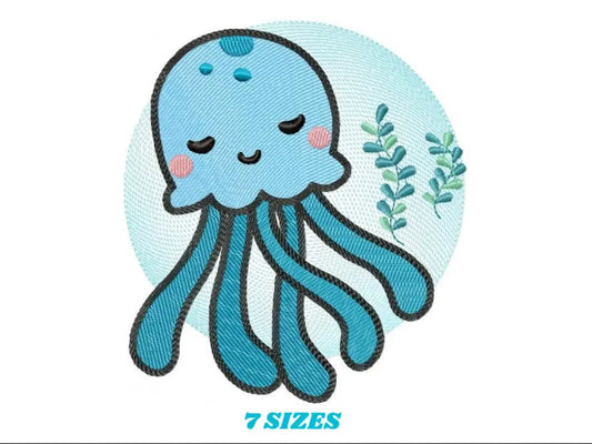Jellyfish embroidery design - Sea animals embroidery designs machine embroidery pattern - Ocean animals embroidery file - instant download Marcia Embroidery