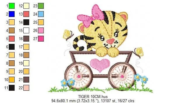 Tiger embroidery design - Animals embroidery designs machine embroidery pattern - Baby girl embroidery - Safari embroidery file Tag Frame Marcia Embroidery