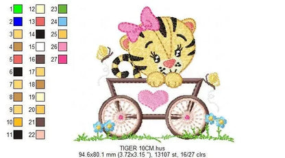 Tiger embroidery design - Animals embroidery designs machine embroidery pattern - Baby girl embroidery - Safari embroidery file Tag Frame Marcia Embroidery