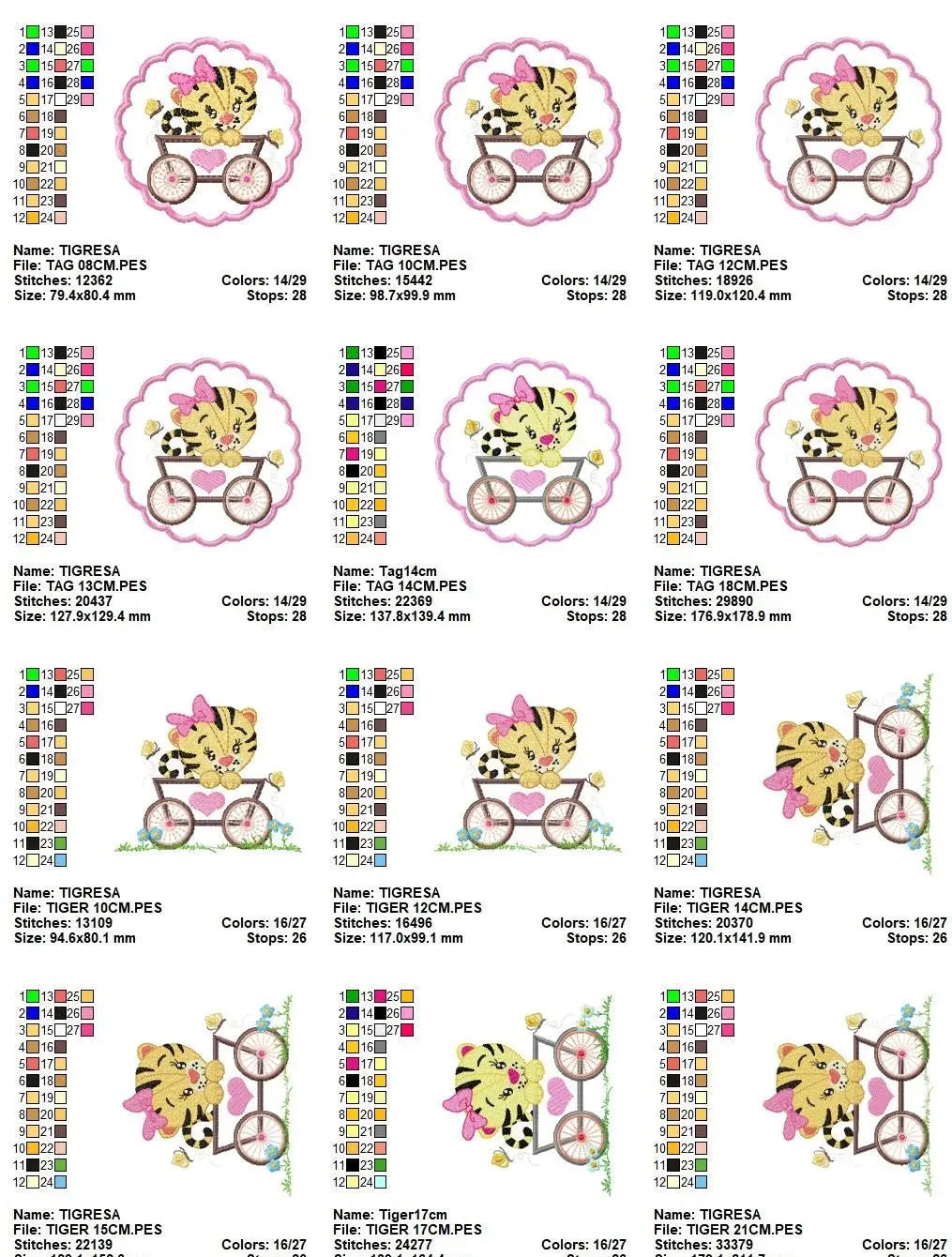 Tiger embroidery design - Animals embroidery designs machine embroidery pattern - Baby girl embroidery - Safari embroidery file Tag Frame Marcia Embroidery