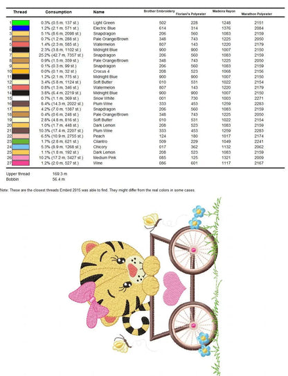 Tiger embroidery design - Animals embroidery designs machine embroidery pattern - Baby girl embroidery - Safari embroidery file Tag Frame Marcia Embroidery