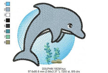 Cargar imagen en el visor de la galería, Dolphin embroidery designs - Ocean Fish embroidery design machine embroidery pattern - Baby boy embroidery file - sea animal embroidery pes
