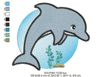 Cargar imagen en el visor de la galería, Dolphin embroidery designs - Ocean Fish embroidery design machine embroidery pattern - Baby boy embroidery file - sea animal embroidery pes
