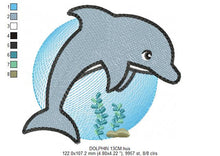 Laden Sie das Bild in den Galerie-Viewer, Dolphin embroidery designs - Ocean Fish embroidery design machine embroidery pattern - Baby boy embroidery file - sea animal embroidery pes
