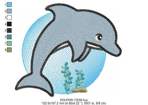 Dolphin embroidery designs - Ocean Fish embroidery design machine embroidery pattern - Baby boy embroidery file - sea animal embroidery pes