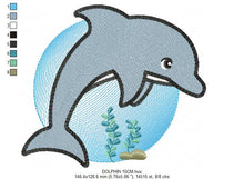 Cargar imagen en el visor de la galería, Dolphin embroidery designs - Ocean Fish embroidery design machine embroidery pattern - Baby boy embroidery file - sea animal embroidery pes
