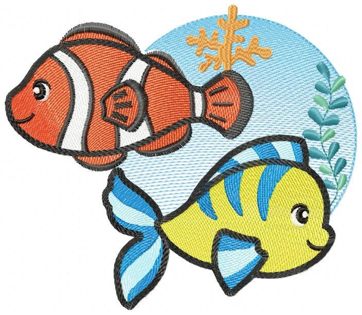Fish embroidery designs - Ocean animals embroidery design machine embroidery pattern - Baby boy embroidery file - sea animals embroidery pes