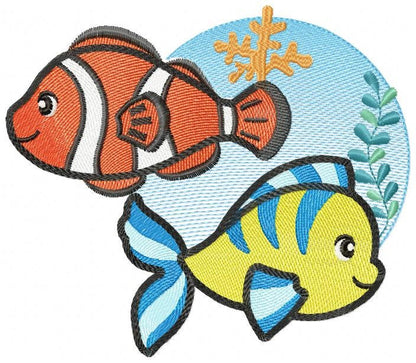 Fish embroidery designs - Ocean animals embroidery design machine embroidery pattern - Baby boy embroidery file - sea animals embroidery pes