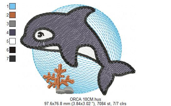 Whale embroidery designs - Orca embroidery design machine embroidery pattern - Baby boy embroidery file - sea animal embroidery killer whale