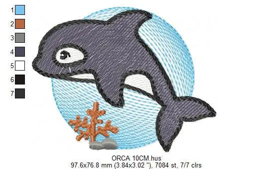 Whale embroidery designs - Orca embroidery design machine embroidery p ...