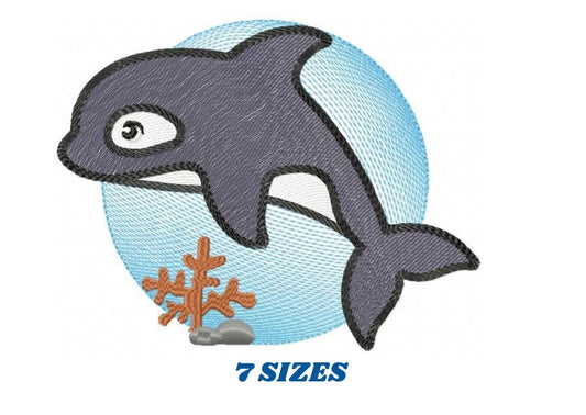 Whale embroidery designs - Orca embroidery design machine embroidery pattern - Baby boy embroidery file - sea animal embroidery killer whale