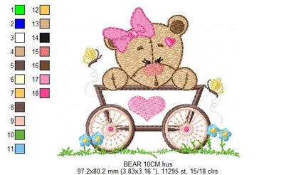 Bear embroidery design - Animals embroidery designs machine embroidery pattern - Baby girl embroidery - Safari embroidery file Tag Frame Marcia Embroidery