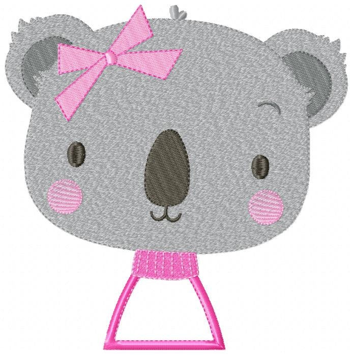 Koala embroidery design - Baby girl embroidery designs machine embroidery pattern - animal embroidery file - blanket pillow towel download