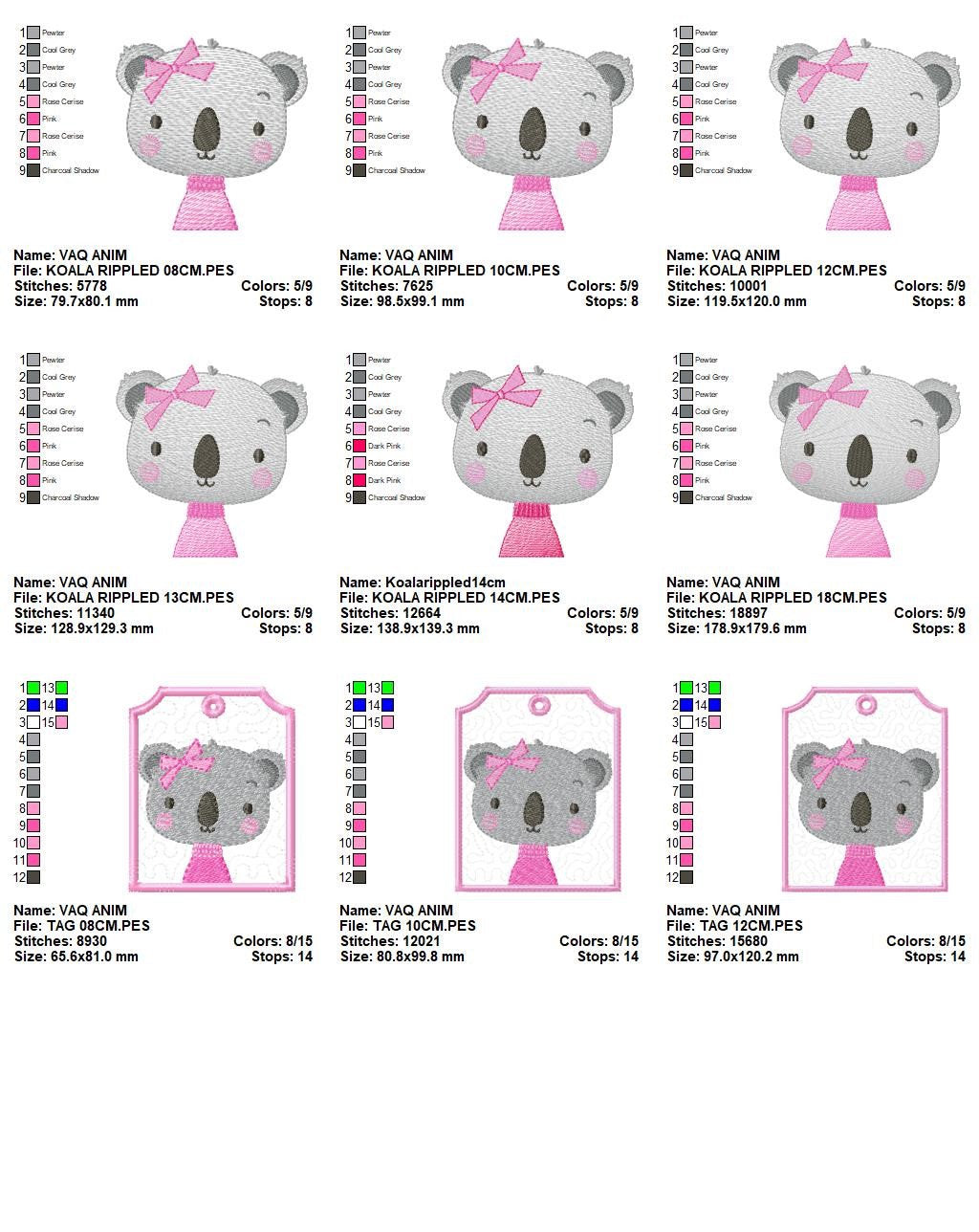 Koala embroidery design - Baby girl embroidery designs machine embroidery pattern - animal embroidery file - blanket pillow towel download