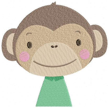 Monkey embroidery designs - Safari embroidery design machine embroidery pattern - Baby boy embroidery file - animal embroidery download