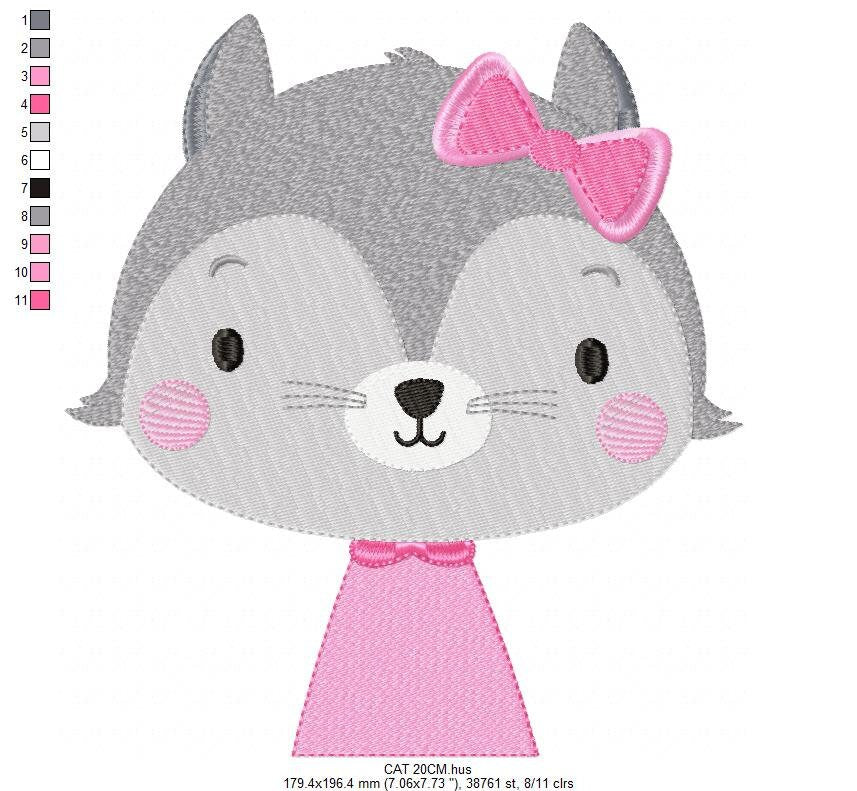 Cat embroidery designs - Safari embroidery design machine embroidery pattern - Baby girl  embroidery file - animal pet embroidery download Marcia Embroidery