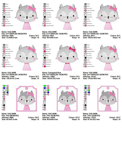 Cat embroidery designs - Safari embroidery design machine embroidery pattern - Baby girl  embroidery file - animal pet embroidery download Marcia Embroidery