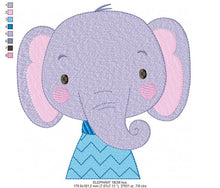 Cargar imagen en el visor de la galería, Elephant embroidery designs - Safari embroidery design machine embroidery pattern - Baby boy embroidery file - animal embroidery download
