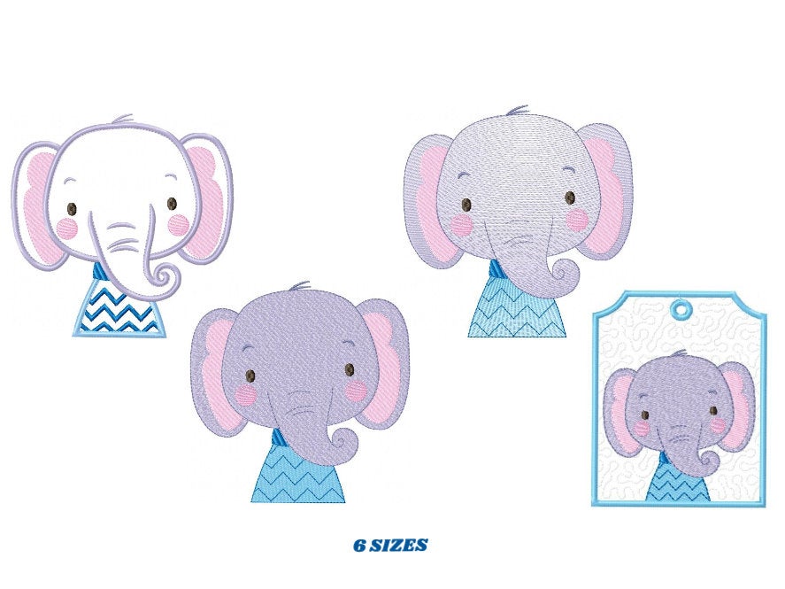 Elephant embroidery designs - Safari embroidery design machine embroidery pattern - Baby boy embroidery file - animal embroidery download