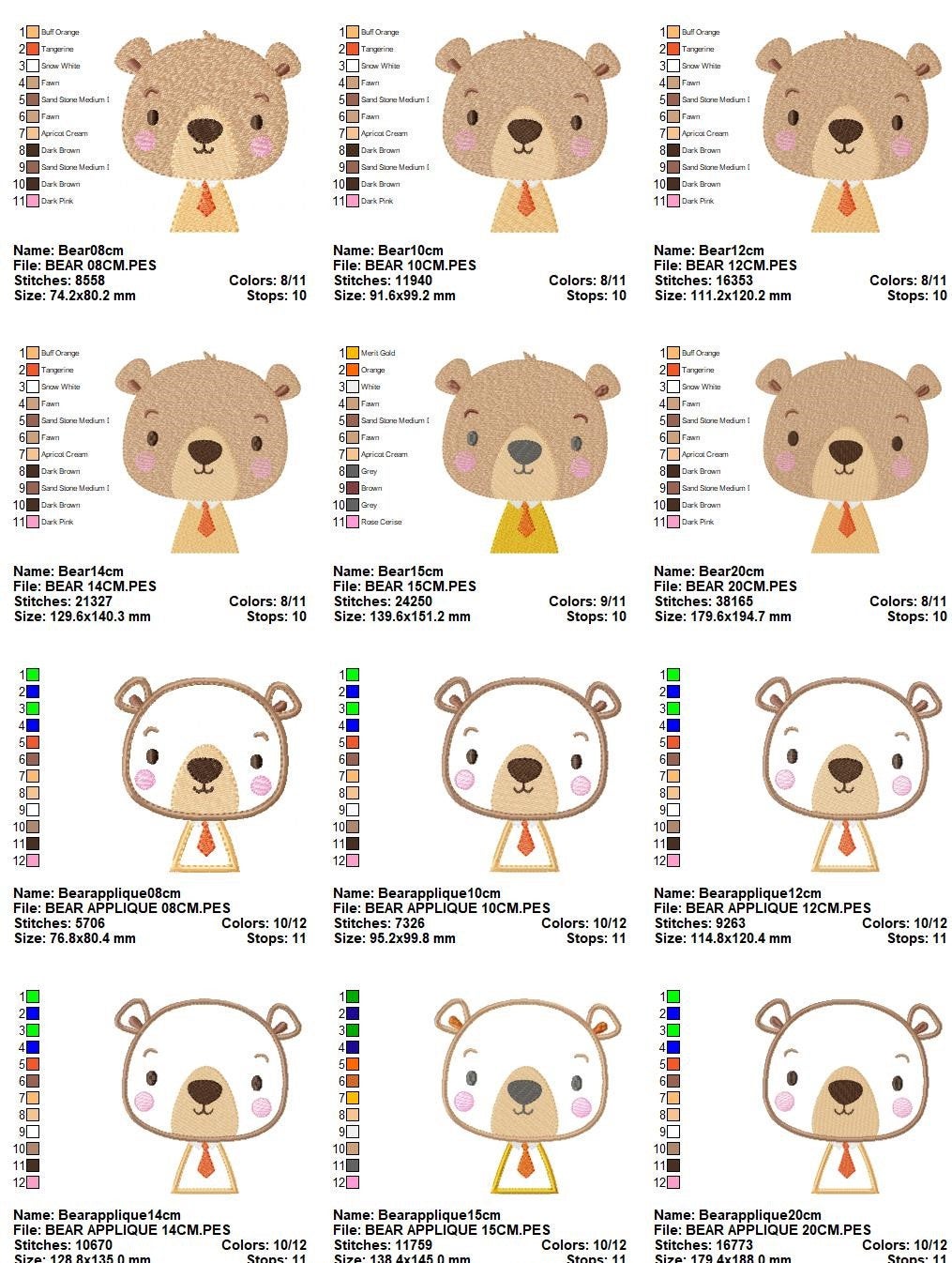 Bear embroidery designs - Safari embroidery design machine embroidery pattern - Baby boy embroidery file -  bear with clothes download