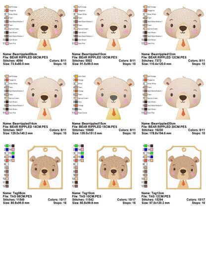 Bear embroidery designs - Safari embroidery design machine embroidery pattern - Baby boy embroidery file -  bear with clothes download