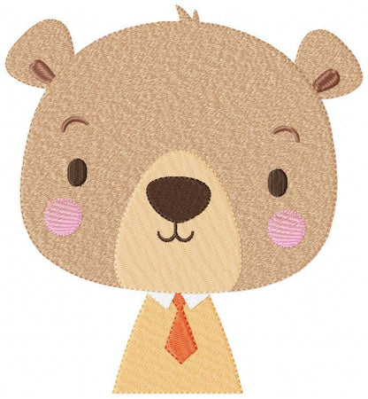 Bear embroidery designs - Safari embroidery design machine embroidery pattern - Baby boy embroidery file -  bear with clothes download