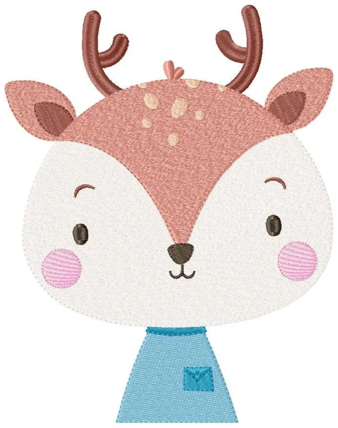 Deer embroidery designs - Safari embroidery design machine embroidery pattern - Baby boy embroidery file -  deer with clothes download HUS Marcia Embroidery