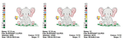 Elephant embroidery designs - Animal embroidery design machine embroidery pattern - Baby girl embroidery file kid embroidery elephant design