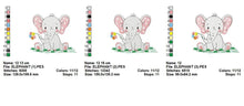 Cargar imagen en el visor de la galería, Elephant embroidery designs - Animal embroidery design machine embroidery pattern - Baby girl embroidery file kid embroidery elephant design
