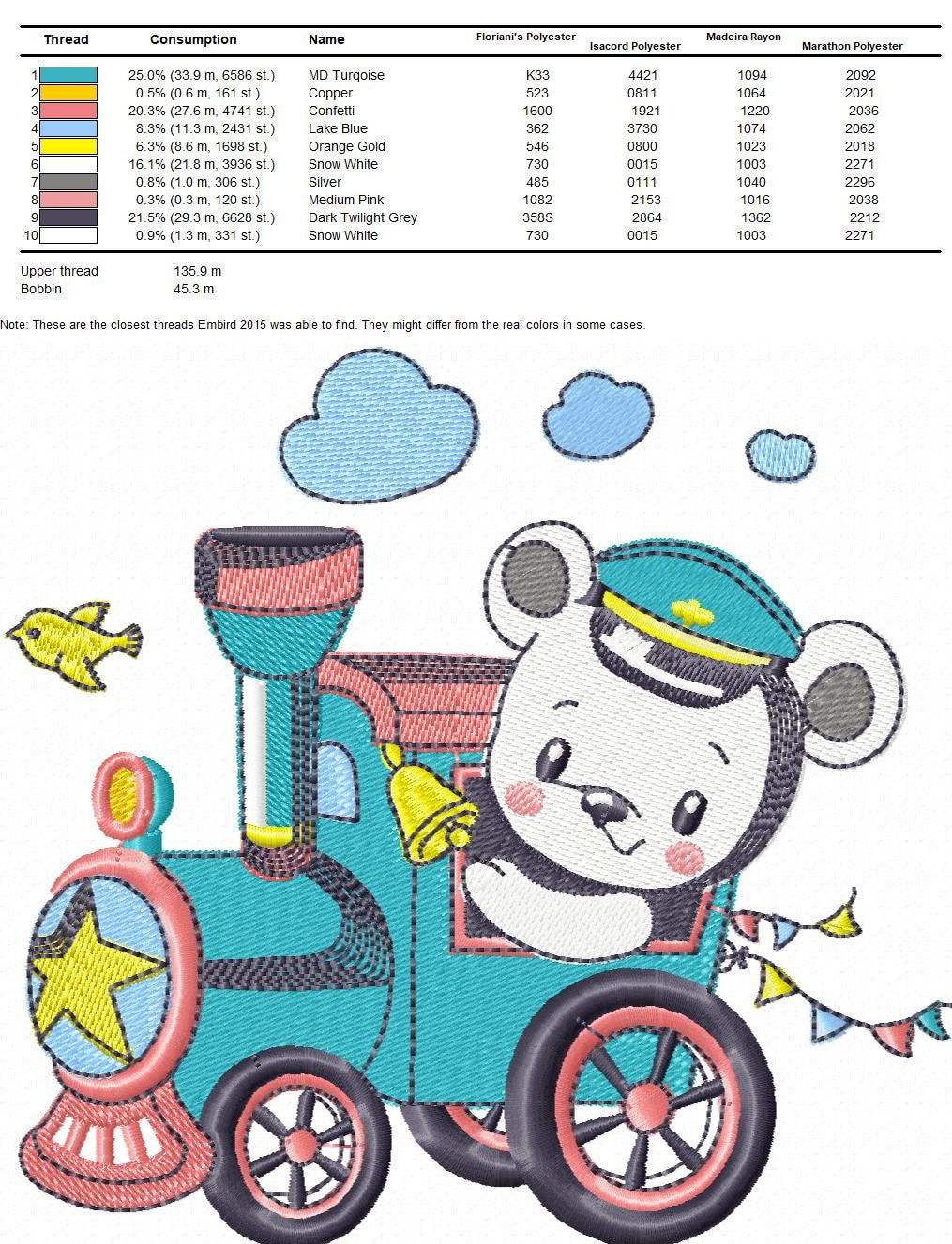 Bear with train embroidery designs - Baby Boy Bear machine embroidery pattern - Baby boy file - Instant digital download pes jef dst hus vp3