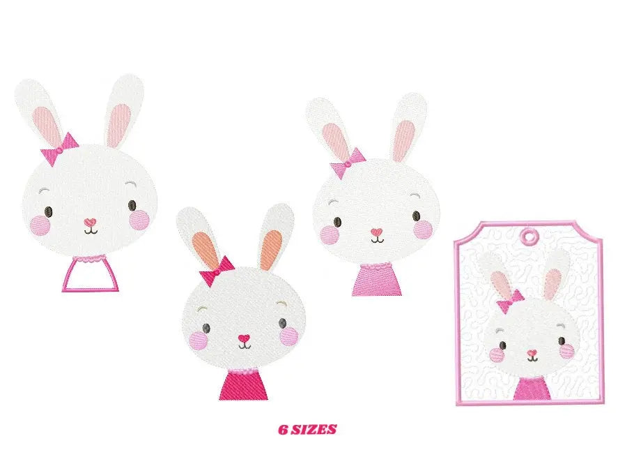 Bunny embroidery designs - Rabbit embroidery design machine embroidery pattern - Baby girl embroidery file - bunny with clothes download Marcia Embroidery