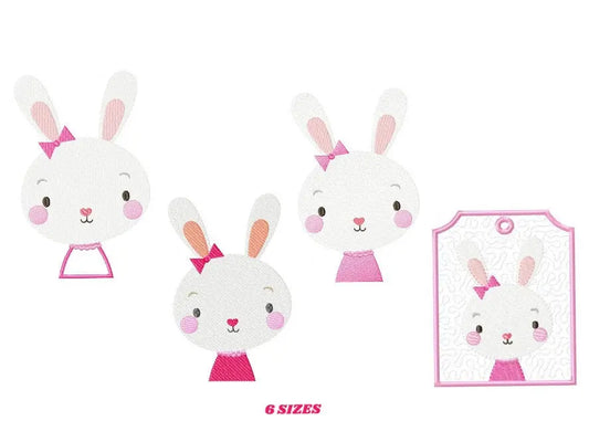 Bunny embroidery designs - Rabbit embroidery design machine embroidery pattern - Baby girl embroidery file - bunny with clothes download Marcia Embroidery