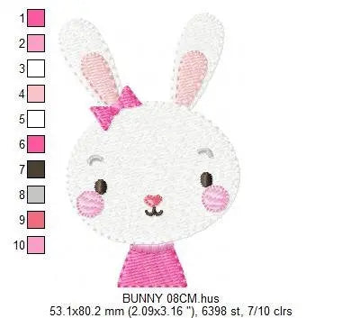 Bunny embroidery designs - Rabbit embroidery design machine embroidery pattern - Baby girl embroidery file - bunny with clothes download Marcia Embroidery