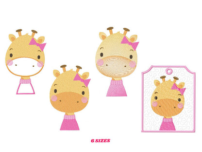 Giraffe embroidery designs - Animal embroidery design machine embroidery pattern - Baby girl embroidery file - giraffe with clothes download