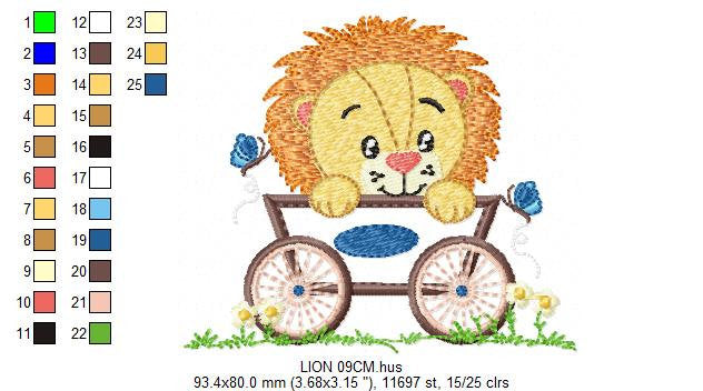 Lion embroidery designs - Animal embroidery design machine embroidery pattern - Baby boy embroidery file - lion applique design Safari pes