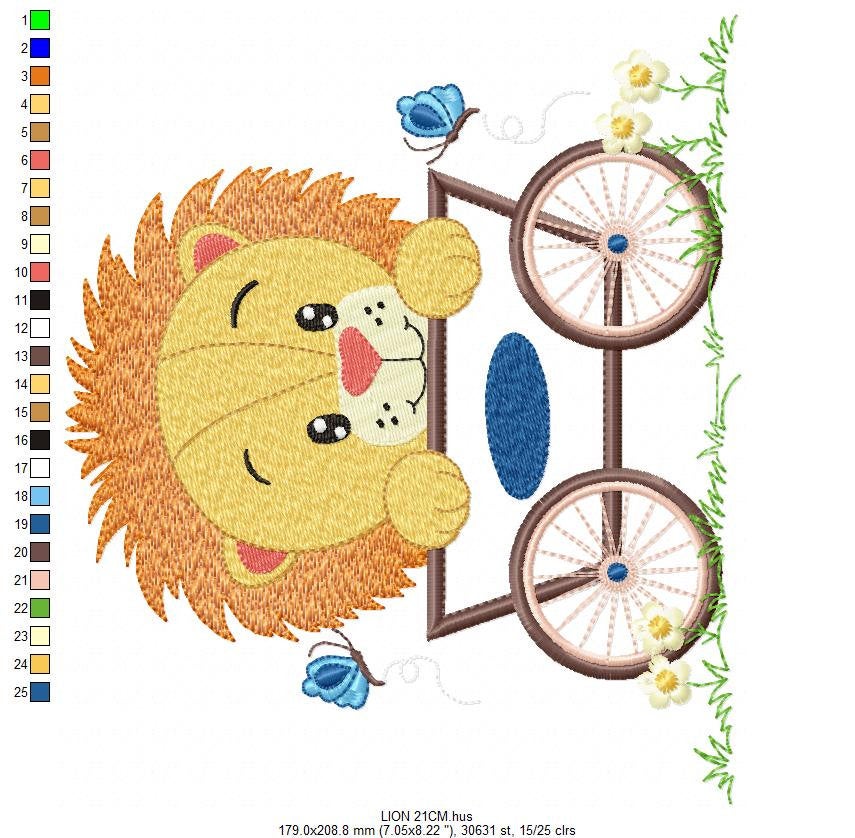 Lion embroidery designs - Animal embroidery design machine embroidery pattern - Baby boy embroidery file - lion applique design Safari pes