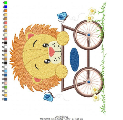 Lion embroidery designs - Animal embroidery design machine embroidery pattern - Baby boy embroidery file - lion applique design Safari pes