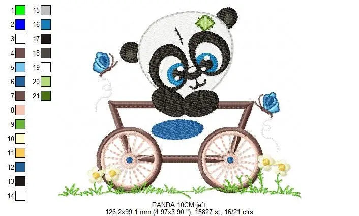 Panda embroidery design - Animal in agon embroidery designs machine embroidery pattern - Baby boy embroidery file - tag embroidery download Marcia Embroidery