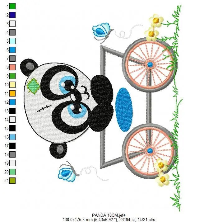 Panda embroidery design - Animal in agon embroidery designs machine embroidery pattern - Baby boy embroidery file - tag embroidery download Marcia Embroidery