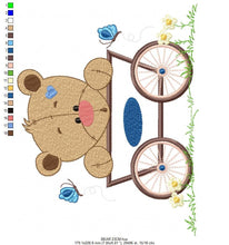 Cargar imagen en el visor de la galería, Bear embroidery design - Animals embroidery designs machine embroidery pattern - Baby boy embroidery - Safari embroidery file Tag Frame
