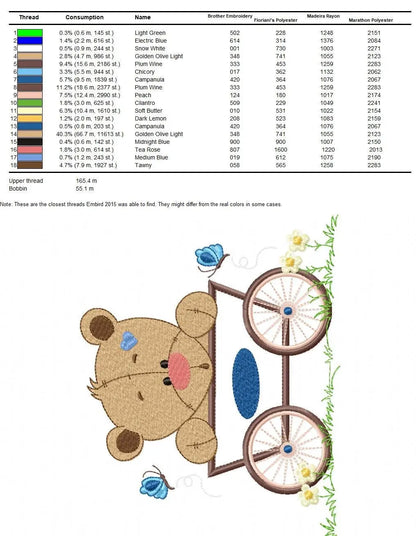 Bear embroidery design - Animals embroidery designs machine embroidery pattern - Baby boy embroidery - Safari embroidery file Tag Frame Marcia Embroidery