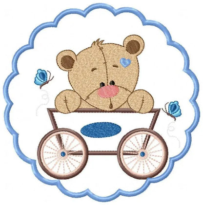 Bear embroidery design - Animals embroidery designs machine embroidery pattern - Baby boy embroidery - Safari embroidery file Tag Frame Marcia Embroidery