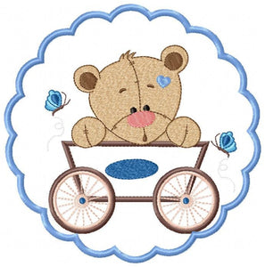 Bear embroidery design - Animals embroidery designs machine embroidery pattern - Baby boy embroidery - Safari embroidery file Tag Frame