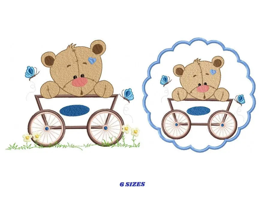 Bear embroidery design - Animals embroidery designs machine embroidery pattern - Baby boy embroidery - Safari embroidery file Tag Frame Marcia Embroidery